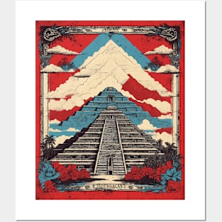 Piramides de Teotihuacan Mexico Vintage Poster Tourism Posters and Art